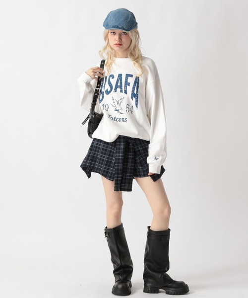 FOREVER 21（フォーエバー トゥエンティーワン）の「【2025SS】腰巻風チェックミニスカートパンツ（その他パンツ・レディース・イエロー/ネイビー・FREE）」の13枚目の写真