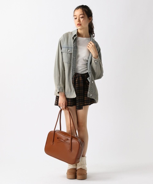 FOREVER 21（フォーエバー トゥエンティーワン）の「【2025SS】腰巻風チェックミニスカートパンツ（その他パンツ・レディース・イエロー/ネイビー・FREE）」の7枚目の写真