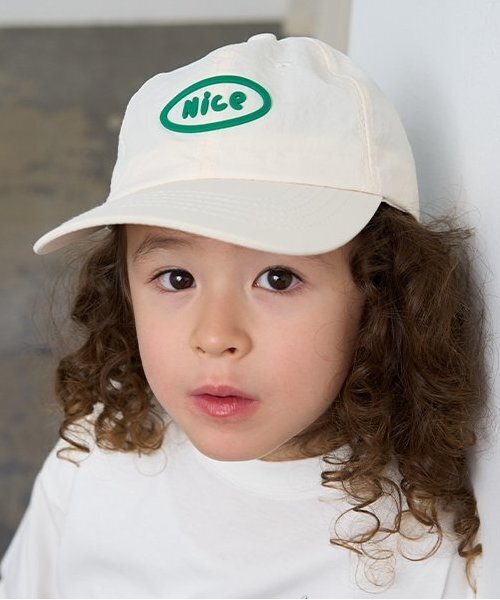 b・ROOM(ビールーム)の「Niceプリントキャップ(キャップ・キッズ・ベージュ/ラベンダー/ブラック/ブルーグリーン/ブルー/オフホワイト・F)」の2枚目の写真