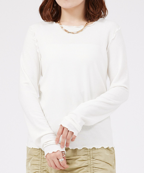 abahouse mavie（アバハウスマヴィ）の「スパークナイロンクルーネックプルオーバー/春服（Tシャツ/カットソー・レディース・ブラック/サックスブルー/アイボリー/ホワイト・フリー）」の15枚目の写真