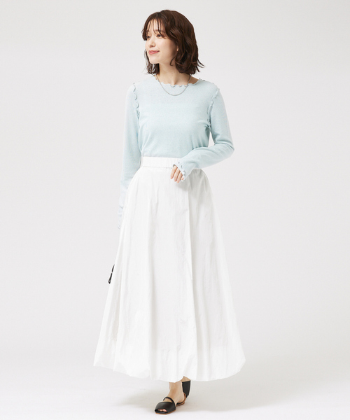 abahouse mavie（アバハウスマヴィ）の「スパークナイロンクルーネックプルオーバー/春服（Tシャツ/カットソー・レディース・ブラック/サックスブルー/アイボリー/ホワイト・フリー）」の21枚目の写真