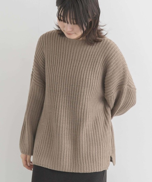 セール】片畔ボートネックプルオーバー（ニット/セーター）｜EKAL