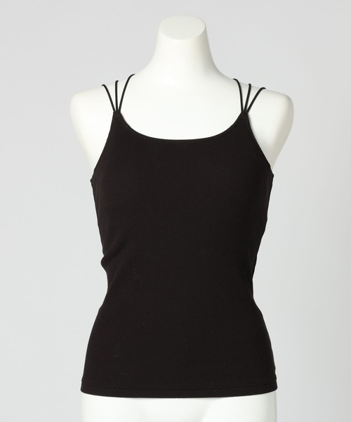 bijorie（ビジュリィ）の「【bijorie】カップ付きバッククロスキャミ／NEW BASIC 25SS（キャミソール・レディース・カーキ/ブラック/サックスブルー/オフホワイト・MEDIUM/LG/LARGE）」の12枚目の写真