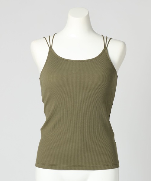 bijorie（ビジュリィ）の「【bijorie】カップ付きバッククロスキャミ／NEW BASIC 25SS（キャミソール・レディース・カーキ/ブラック/サックスブルー/オフホワイト・MEDIUM/LG/LARGE）」の13枚目の写真