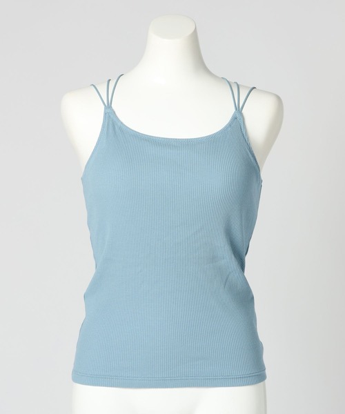 bijorie（ビジュリィ）の「【bijorie】カップ付きバッククロスキャミ／NEW BASIC 25SS（キャミソール・レディース・カーキ/ブラック/サックスブルー/オフホワイト・MEDIUM/LG/LARGE）」の14枚目の写真