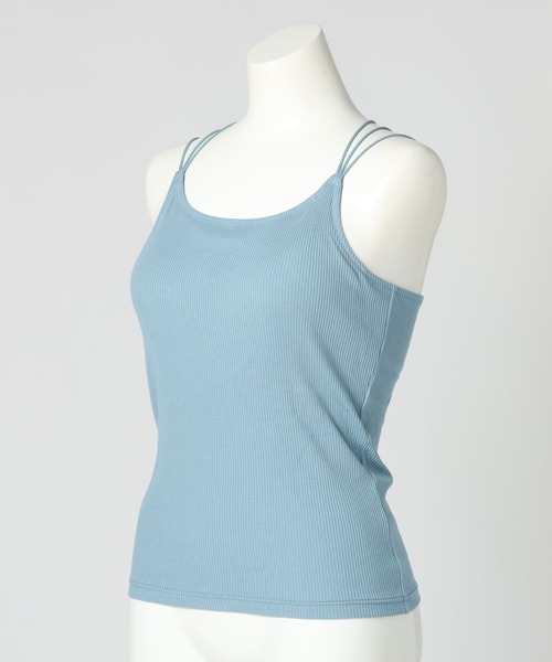 bijorie（ビジュリィ）の「【bijorie】カップ付きバッククロスキャミ／NEW BASIC 25SS（キャミソール・レディース・カーキ/ブラック/サックスブルー/オフホワイト・MEDIUM/LG/LARGE）」の15枚目の写真