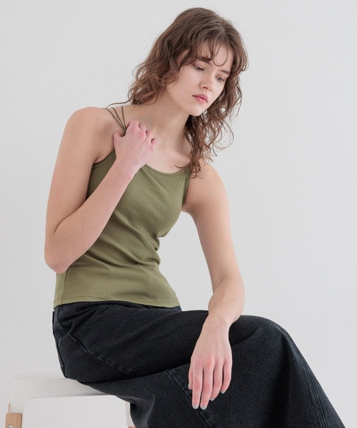 セール】【bijorie】カップ付きバッククロスキャミ／NEW BASIC 25SS