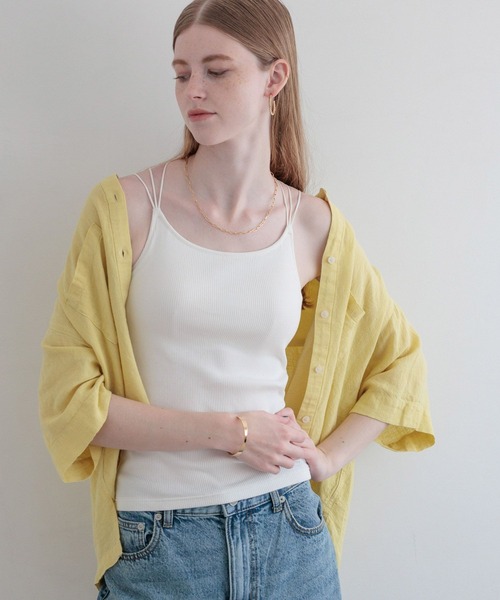 セール】【bijorie】カップ付きバッククロスキャミ／NEW BASIC 25SS