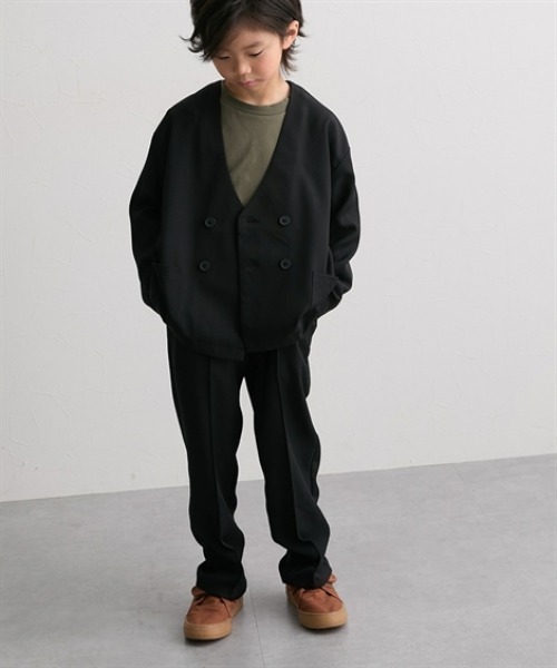 QUNTSTYLE（キュントスタイル）の「ノーカラースーツ セットアップ　(110～160cm)（スーツセット・キッズ・ベージュ/ブラック/杢グレー/ネイビー・110/130/120/160/150/140）」の21枚目の写真