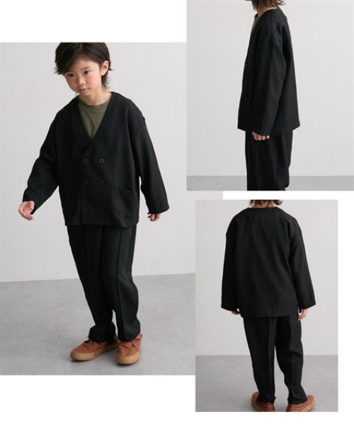 QUNTSTYLE（キュントスタイル）の「ノーカラースーツ セットアップ　(110～160cm)（スーツセット・キッズ・ベージュ/ブラック/杢グレー/ネイビー・110/130/120/160/150/140）」の14枚目の写真