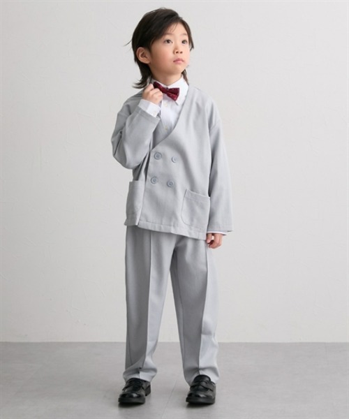 QUNTSTYLE（キュントスタイル）の「ノーカラースーツ セットアップ　(110～160cm)（スーツセット・キッズ・ベージュ/ブラック/杢グレー/ネイビー・110/130/120/160/150/140）」の15枚目の写真