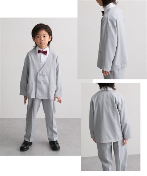 QUNTSTYLE（キュントスタイル）の「ノーカラースーツ セットアップ　(110～160cm)（スーツセット・キッズ・ベージュ/ブラック/杢グレー/ネイビー・110/130/120/160/150/140）」の16枚目の写真
