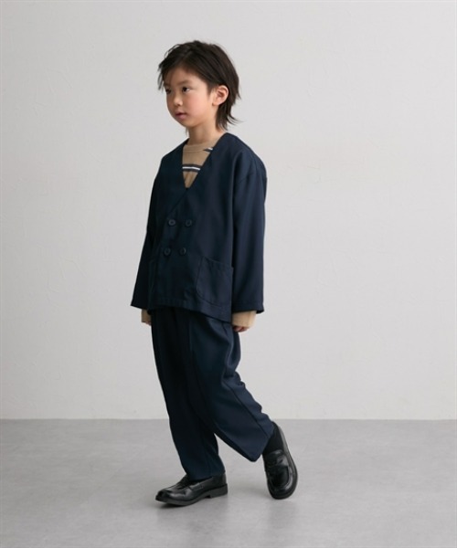 QUNTSTYLE（キュントスタイル）の「ノーカラースーツ セットアップ　(110～160cm)（スーツセット・キッズ・ベージュ/ブラック/杢グレー/ネイビー・110/130/120/160/150/140）」の17枚目の写真