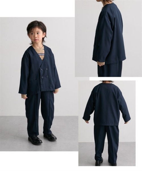 QUNTSTYLE（キュントスタイル）の「ノーカラースーツ セットアップ　(110～160cm)（スーツセット・キッズ・ベージュ/ブラック/杢グレー/ネイビー・110/130/120/160/150/140）」の18枚目の写真