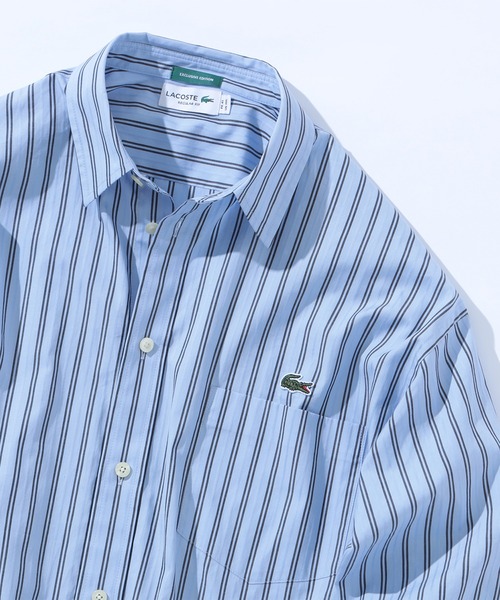 LACOSTE(ラコステ)の「【別注】LACOSTE / ストライプ ロングスリーブシャツ(シャツ/ブラウス・メンズ・ブルー/ホワイト・39/40/41/42)」の3枚目の写真