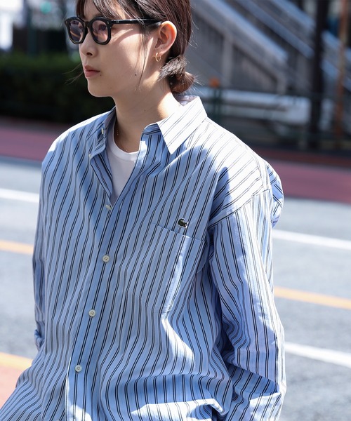 【別注】LACOSTE / ストライプ ロングスリーブシャツ BEAMS（ビームス）【別注】LACOSTE / ストライプ ロングスリーブ