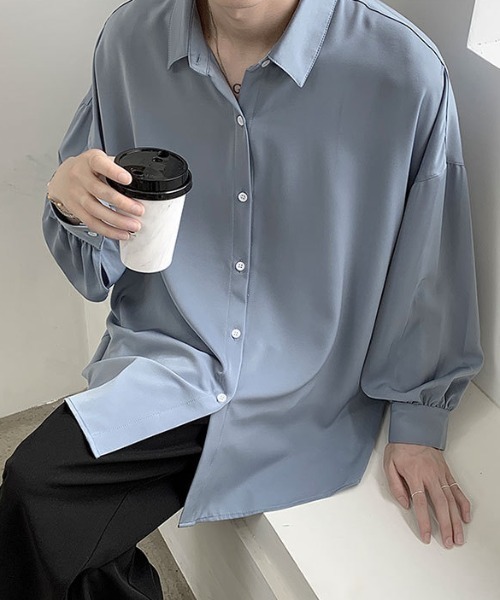 link lot(リンクロット)の「とろみ オーバーサイズルーズシルエットシャツ(シャツ/ブラウス・メンズ・ブルー/ブラック/ホワイト・M/L)」の20枚目の写真