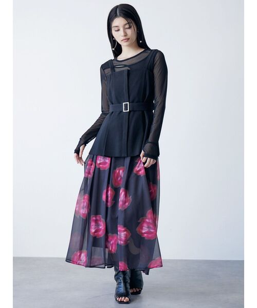 美品☆エンフォルド シアー カットソー シースルー トップスカラーブロック 配色 美品☆エンフォルド シアー カットソー シースルー トップス