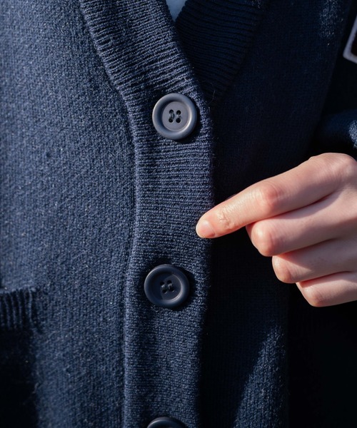 WEGO（ウィゴー）の「WEGO/レタードカーディガン（カーディガン/ボレロ・レディース・グレー/ネイビー・FREE）」の7枚目の写真