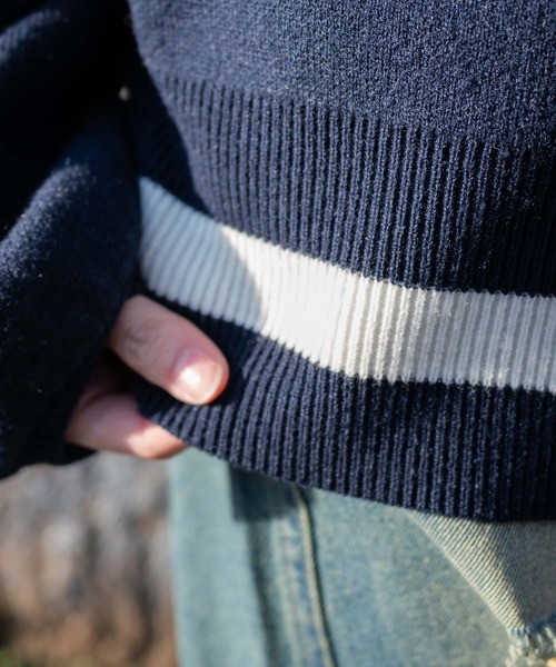 WEGO（ウィゴー）の「WEGO/レタードカーディガン（カーディガン/ボレロ・レディース・グレー/ネイビー・FREE）」の8枚目の写真