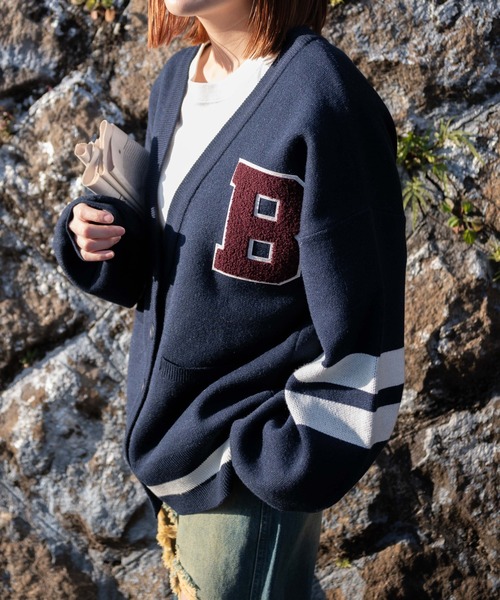 WEGO（ウィゴー）の「WEGO/レタードカーディガン（カーディガン/ボレロ・レディース・グレー/ネイビー・FREE）」の14枚目の写真