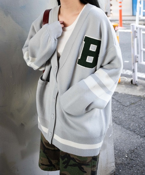 WEGO（ウィゴー）の「WEGO/レタードカーディガン（カーディガン/ボレロ・レディース・グレー/ネイビー・FREE）」の16枚目の写真