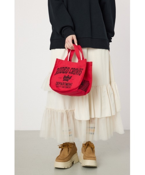 RODEO CROWNS WIDE BOWL(ロデオクラウンズワイドボウル)の「エコミニトートバッグ(トートバッグ・レディース・ブラウン/レッド/ピンク/オフホワイト/ブルー/ブラック/ホワイト・FREE)」の11枚目の写真