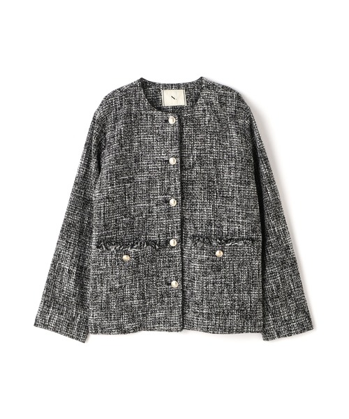 N.（N. Natural Beauty Basic）（エヌエヌナチュラルビューティーベーシック）の「【PS/低身長サイズ】パイピングノーカラーツイードブルゾン（ブルゾン・レディース・オフホワイト/ブラック系その他・MEDIUM/P/S）」の19枚目の写真
