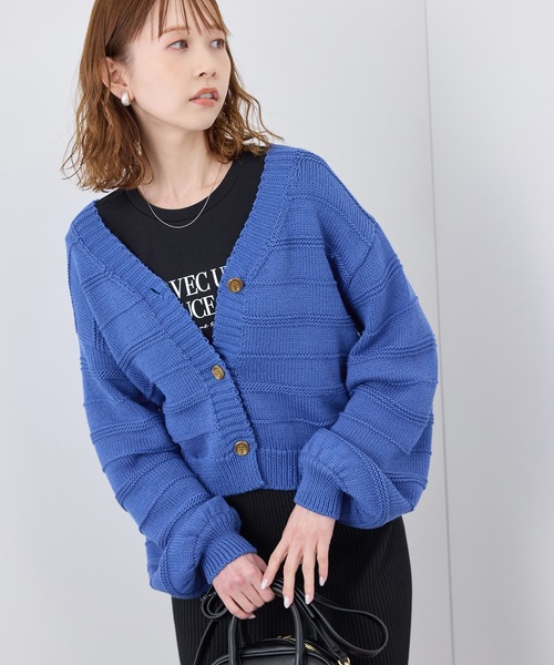 ROPE' PICNIC（ロペピクニック）の「ガーターボーダーショート丈カーディガン（カーディガン/ボレロ・レディース・レッド/ライトグレー/クリーム/ブルー・38）」の19枚目の写真