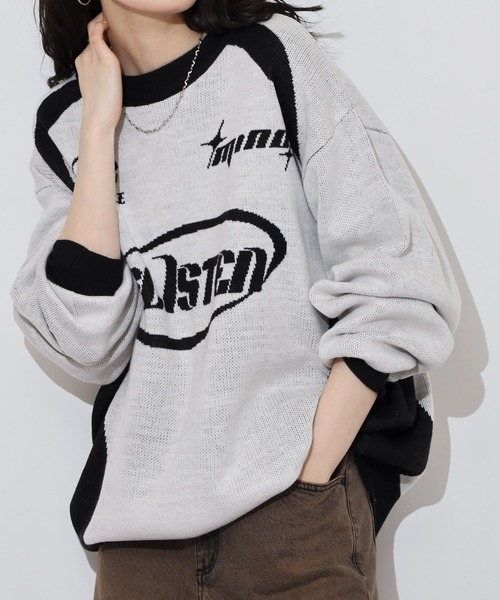 SUGGESTION（サジェッション）の「Soccer design crew neck knit / サッカーデザインクルーネックニット unisex（ニット/セーター・メンズ・ネイビー/オフホワイト/ブラック・M/L）」の13枚目の写真