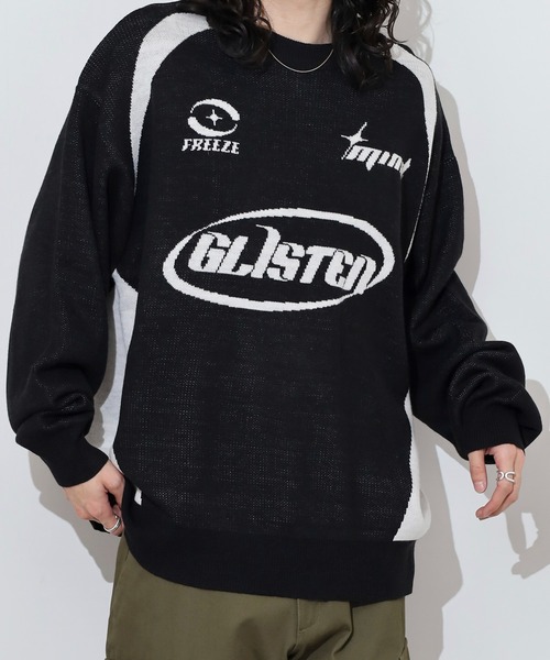 SUGGESTION（サジェッション）の「Soccer design crew neck knit / サッカーデザインクルーネックニット unisex（ニット/セーター・メンズ・ネイビー/オフホワイト/ブラック・M/L）」の20枚目の写真