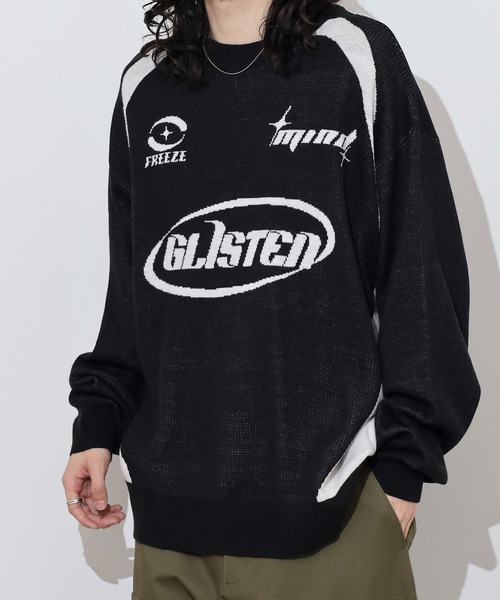 SUGGESTION（サジェッション）の「Soccer design crew neck knit / サッカーデザインクルーネックニット unisex（ニット/セーター・メンズ・ネイビー/オフホワイト/ブラック・M/L）」の22枚目の写真