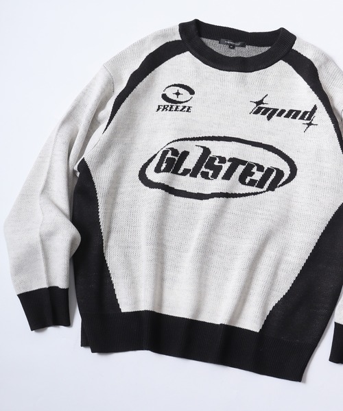 SUGGESTION（サジェッション）の「Soccer design crew neck knit / サッカーデザインクルーネックニット unisex（ニット/セーター・メンズ・ネイビー/オフホワイト/ブラック・M/L）」の16枚目の写真