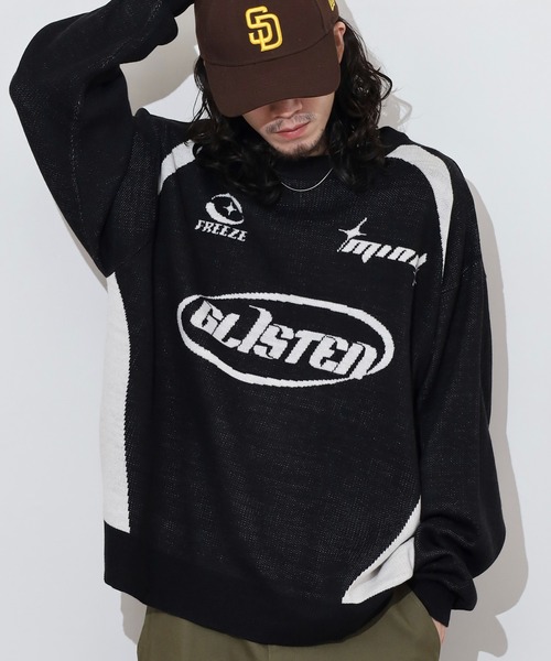 SUGGESTION（サジェッション）の「Soccer design crew neck knit / サッカーデザインクルーネックニット unisex（ニット/セーター・メンズ・ネイビー/オフホワイト/ブラック・M/L）」の21枚目の写真
