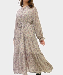 ampm（エーエムピーエム）の「【ampm】花柄ウエストギャザーワンピース（ワンピース）」