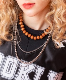 ankoROCK（アンコロック）の「an meets zakka ３連ドレープ喜平×ボールミックスチェーンネックレス(50cm) / メンズ レディース ユニセックス ゴールド シルバー ガンメタ シンプル ショート ジュエリー（ネックレス・メンズ）」