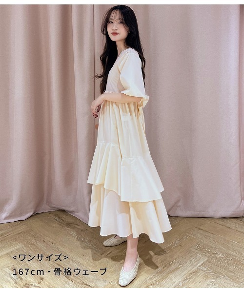 PEACH JOHN(ピーチジョン)の「バックリボンイレヘムワンピ(ワンピース・レディース・ベージュ/ミント/アイボリー・ONE SIZE)」の19枚目の写真