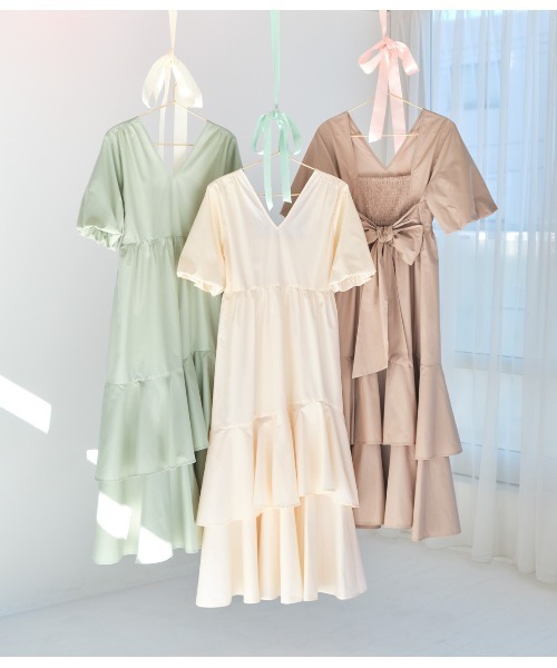 PEACH JOHN バックリボンイレヘムワンピ ミント 未開封品 セール】バックリボンイレヘムワンピ（ワンピース）｜PEACH JOHN