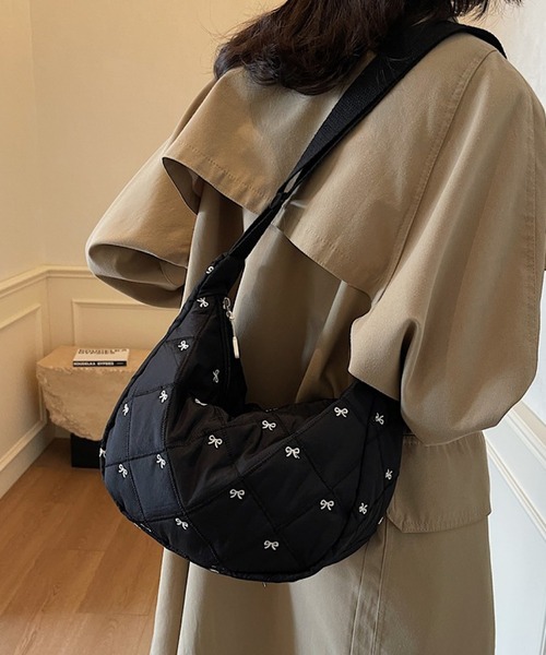 Mignonjour(ミニョンジュール)の「Mignonjour/リボンキルティングショルダーバッグ M2697(ショルダーバッグ・レディース・ピンク/ブラウン/ホワイト/ブラック・FREE)」の8枚目の写真