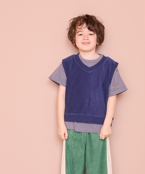 Life Support Products（ライフサポートプロダクツ）の「パイルVネックベスト（ベスト・キッズ・グリーン/ブラウン/ネイビー・90/100/110/120/130）」の5枚目の写真