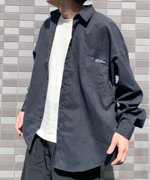 link lot(リンクロット)の「ワンポイントルーズビッグシルエットシャツ(シャツ/ブラウス・メンズ・ブラック/グレー/ネイビー/ホワイト・M/L)」の6枚目の写真