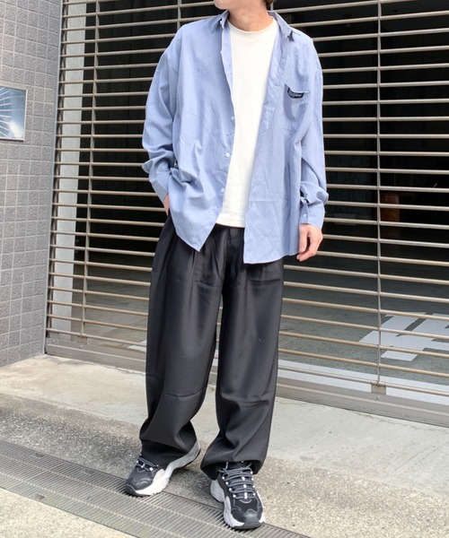 link lot(リンクロット)の「ワンポイントルーズビッグシルエットシャツ(シャツ/ブラウス・メンズ・ブラック/グレー/ネイビー/ホワイト・M/L)」の14枚目の写真