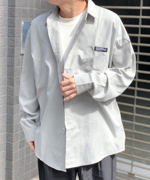 link lot(リンクロット)の「ワンポイントルーズビッグシルエットシャツ(シャツ/ブラウス・メンズ・ブラック/グレー/ネイビー/ホワイト・M/L)」の15枚目の写真