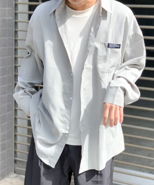 link lot(リンクロット)の「ワンポイントルーズビッグシルエットシャツ(シャツ/ブラウス・メンズ・ブラック/グレー/ネイビー/ホワイト・M/L)」の16枚目の写真