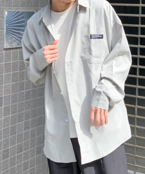 link lot(リンクロット)の「ワンポイントルーズビッグシルエットシャツ(シャツ/ブラウス・メンズ・ブラック/グレー/ネイビー/ホワイト・M/L)」の18枚目の写真