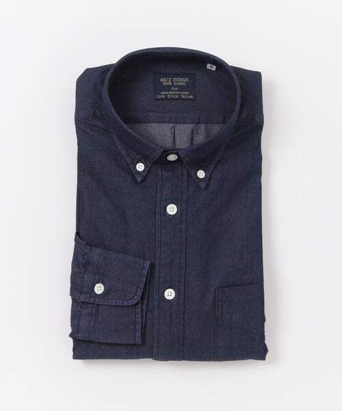 URBAN RESEARCH DOORS(アーバンリサーチドアーズ)の「LIFE STYLE TAILOR デニムボタンダウンシャツ(シャツ/ブラウス・メンズ・ブルー/ネイビー・LARGE/MEDIUM/SMALL)」の8枚目の写真