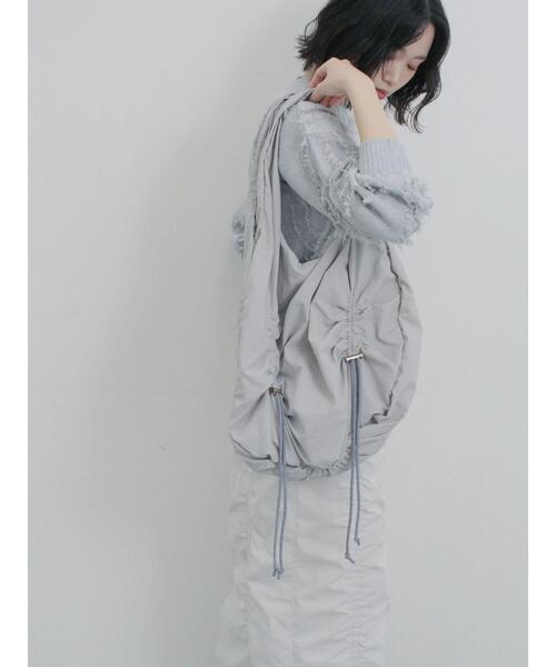 Samansa Mos2 blue（サマンサモスモスブルー）の「ドロストバルーントートバッグ（ハンドバッグ・レディース・ブラック/ライトベージュ/グレー・F）」の7枚目の写真