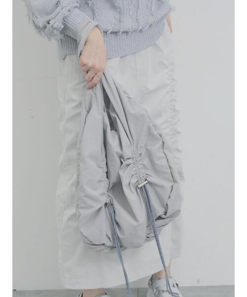 Samansa Mos2 blue（サマンサモスモスブルー）の「ドロストバルーントートバッグ（ハンドバッグ・レディース・ブラック/ライトベージュ/グレー・F）」の11枚目の写真