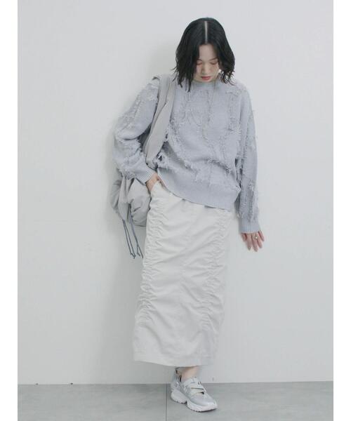 Samansa Mos2 blue（サマンサモスモスブルー）の「ドロストバルーントートバッグ（ハンドバッグ・レディース・ブラック/ライトベージュ/グレー・F）」の14枚目の写真