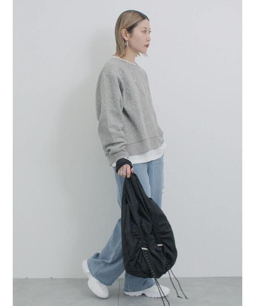 Samansa Mos2 blue（サマンサモスモスブルー）の「ドロストバルーントートバッグ（ハンドバッグ・レディース・ブラック/ライトベージュ/グレー・F）」の22枚目の写真